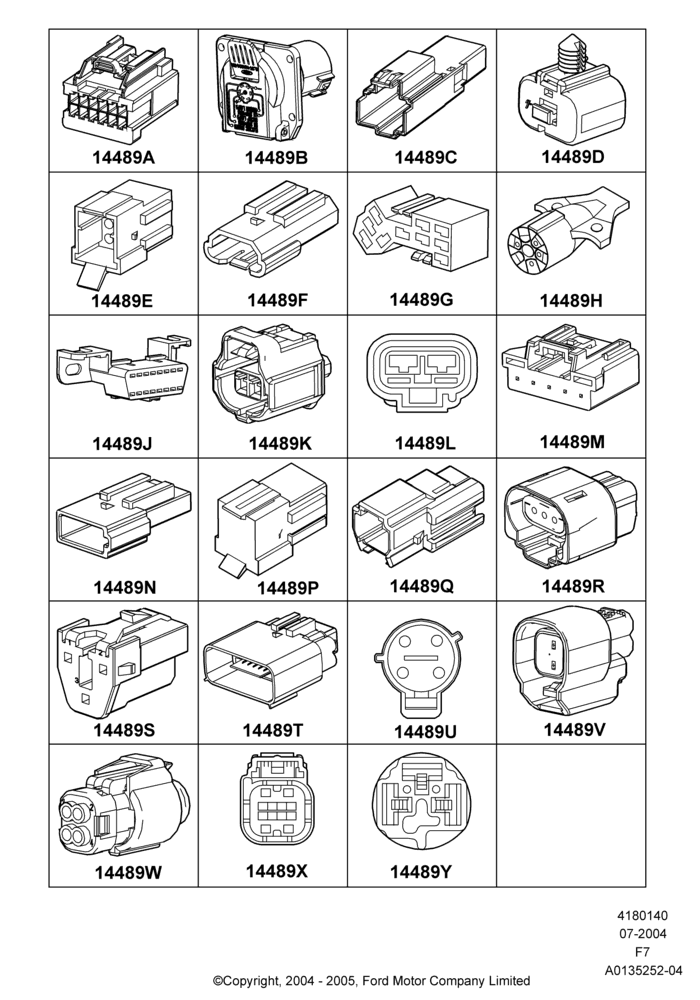 40A - Wiring Connectors, Page A; 19/JUL/2004-12/FEB/2010