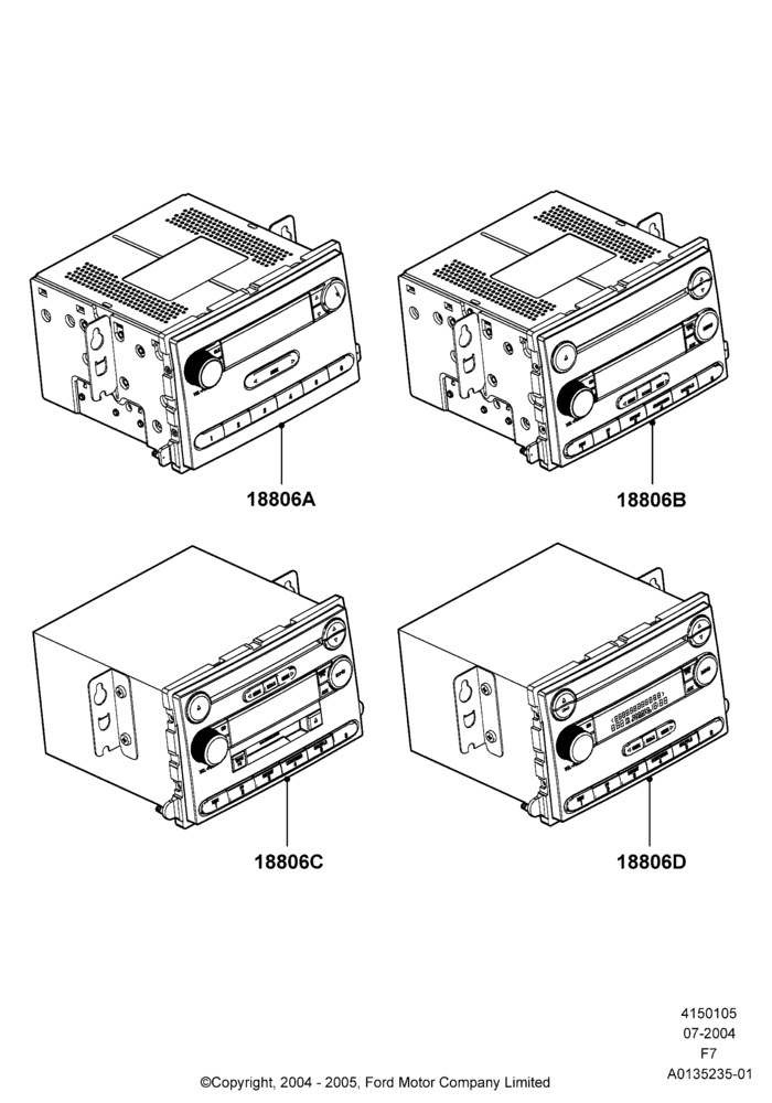 05A - Audio Equipment - Original Fit, With Radio; 19/JUL/2004-18/DEC/2006