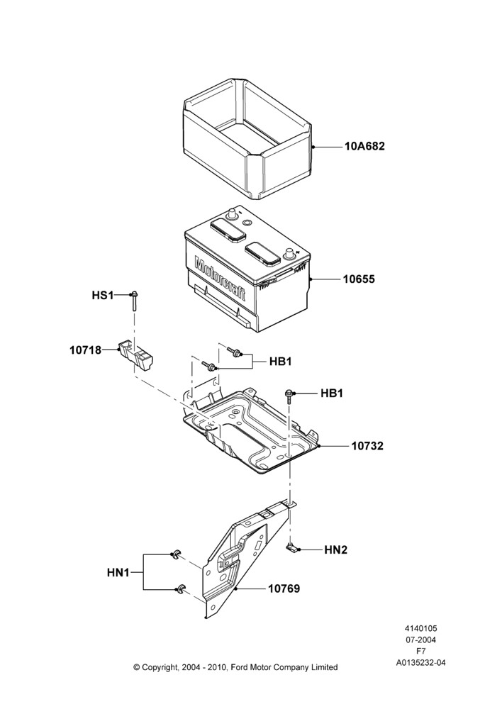 05A - Battery and Mountings, 5.4L 3V V8, 6.8L Gas EFI V10; 19/JUL/2004-18/DEC/2006