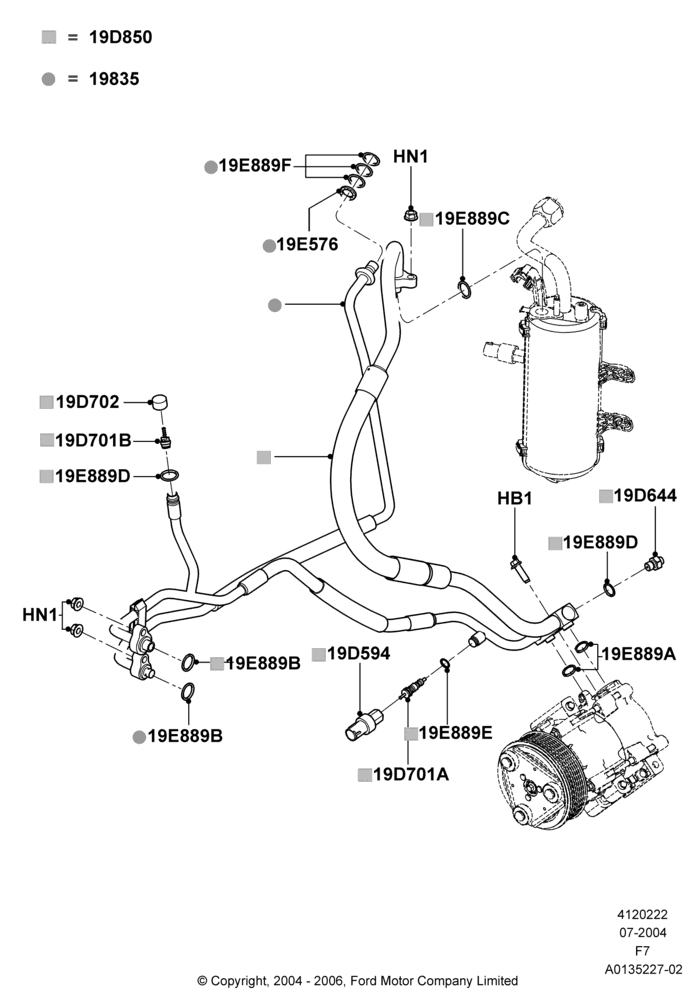 22A - Air Conditioning System, 5.4L 3V V8, With Air Conditioning; 19/JUL/2004-18/DEC/2006