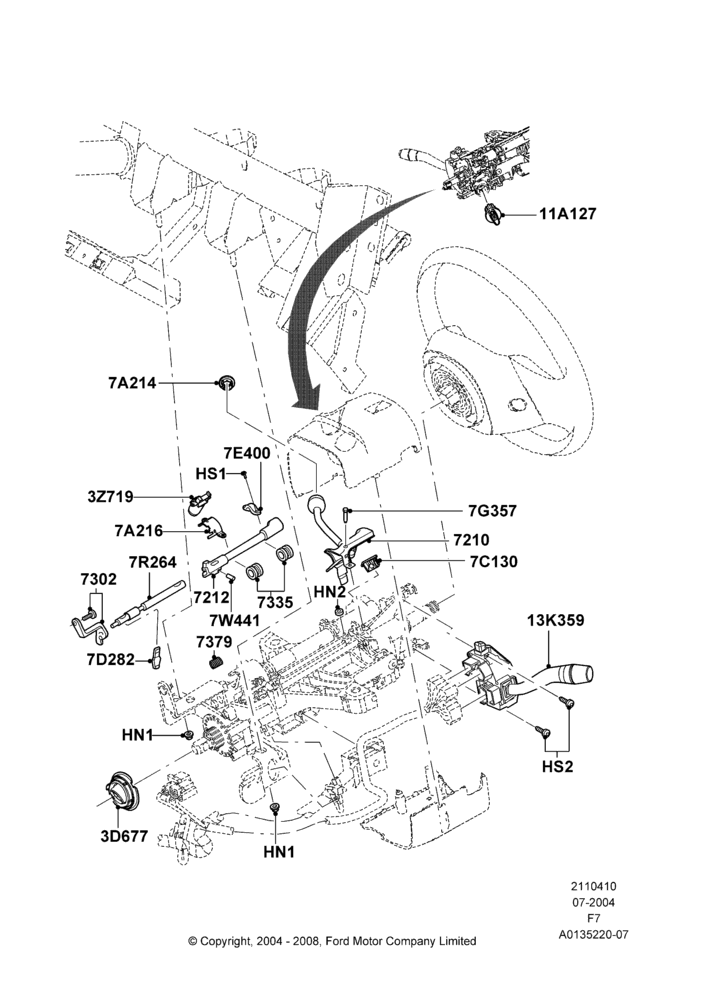 10A - Steering Column And Gear Shift; 19/JUL/2004-18/DEC/2006