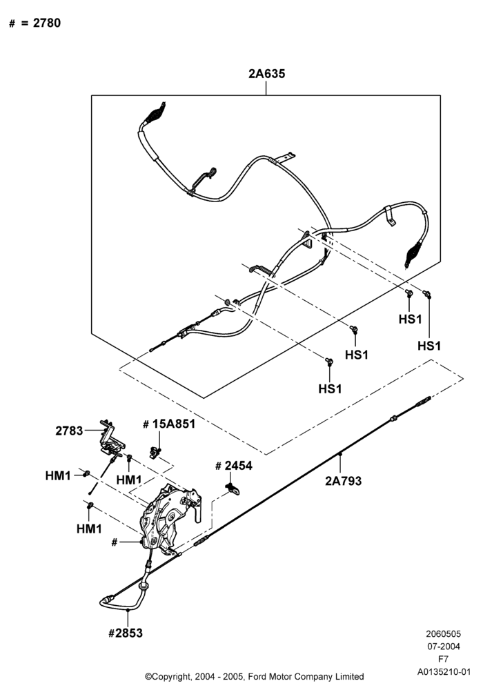 05A - Parking Brake, Ford 250 Series, Ford 350 Series; 19/JUL/2004-18/DEC/2006
