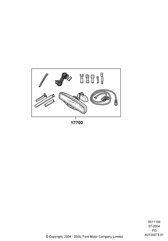 05XA - Windshield/Inside Rear View Mirror, Accessory; 12/JUL/2004-30/APR/2007