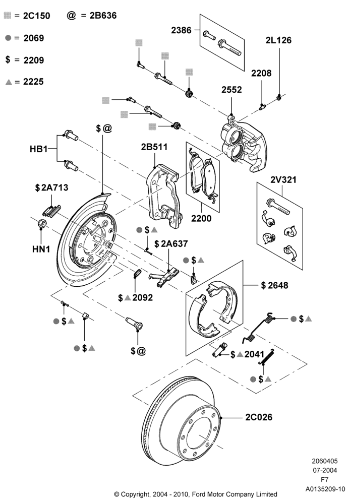 05A - Rear Brake Discs and Calipers, Ford 250 Series, Ford 350 Series; 19/JUL/2004-18/DEC/2006