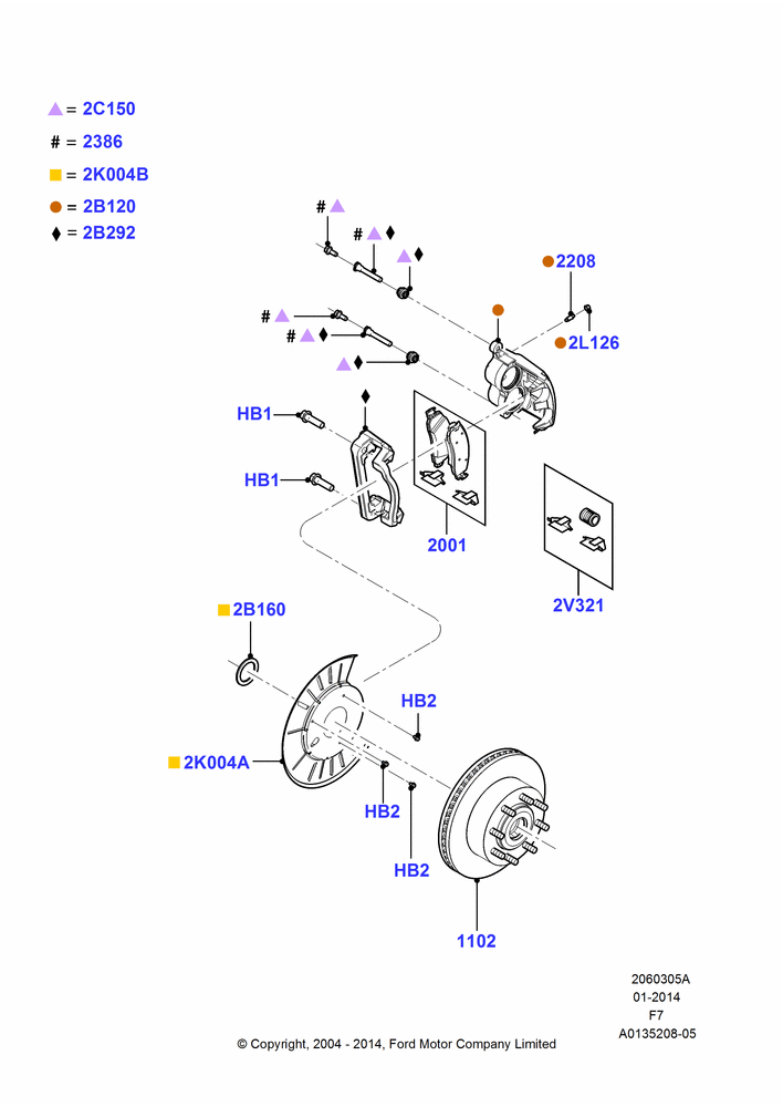 Front Brake Discs and Calipers, Ford 250 Series, Ford 350 Series, LHD RWD