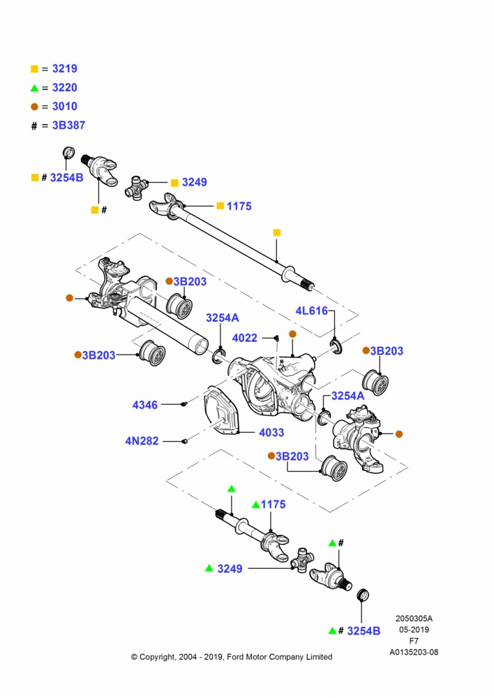 05A - Front Axle Case, LHD 4WD (Part Time Drive); 19/JUL/2004-18/DEC/2006