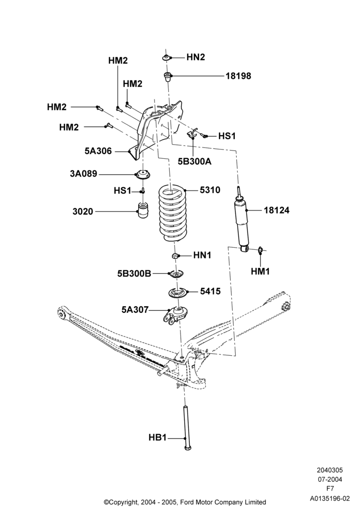 05A - Front Suspension Struts and Springs, Ford 250 Series, Ford 350 Series, LHD RWD; 19/JUL/2004-18/DEC/2006