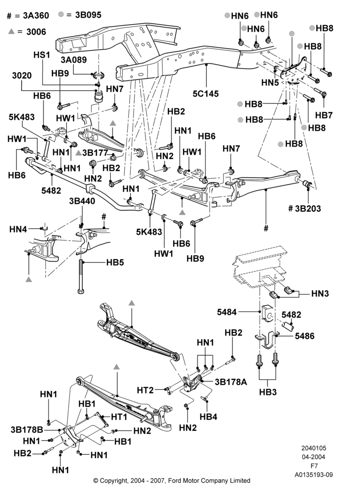 Front Susp.Arms/Stabilizer/X-Member, Ford 250 Series, Ford 350 Series, LHD RWD