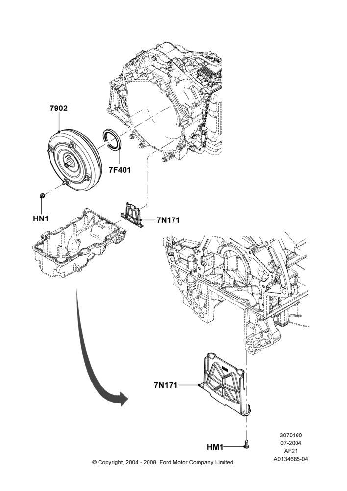 60A - Converter, 6-Speed Automatic Transaxle - AWF21; 12/JUL/2004-13/DEC/2005