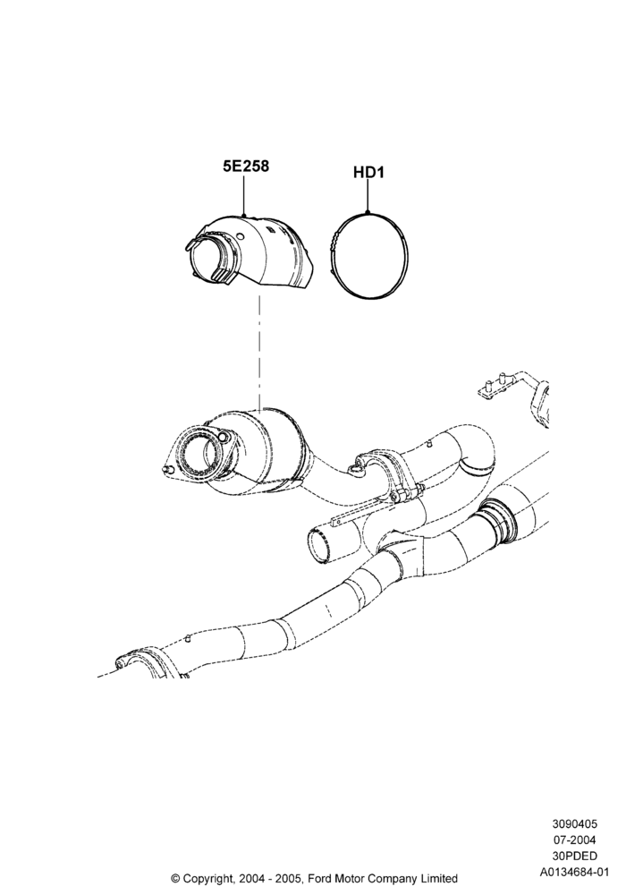 05C - Heat Shields - Exhaust System, 3.0 V6 24V DOHC EFI Modular; 12/JUL/2004-30/APR/2007