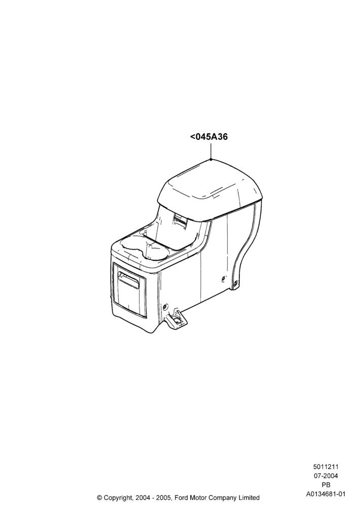 11B - Console - Rear Floor, Accessory Rear Console; 12/JUL/2004-04/JUN/2007