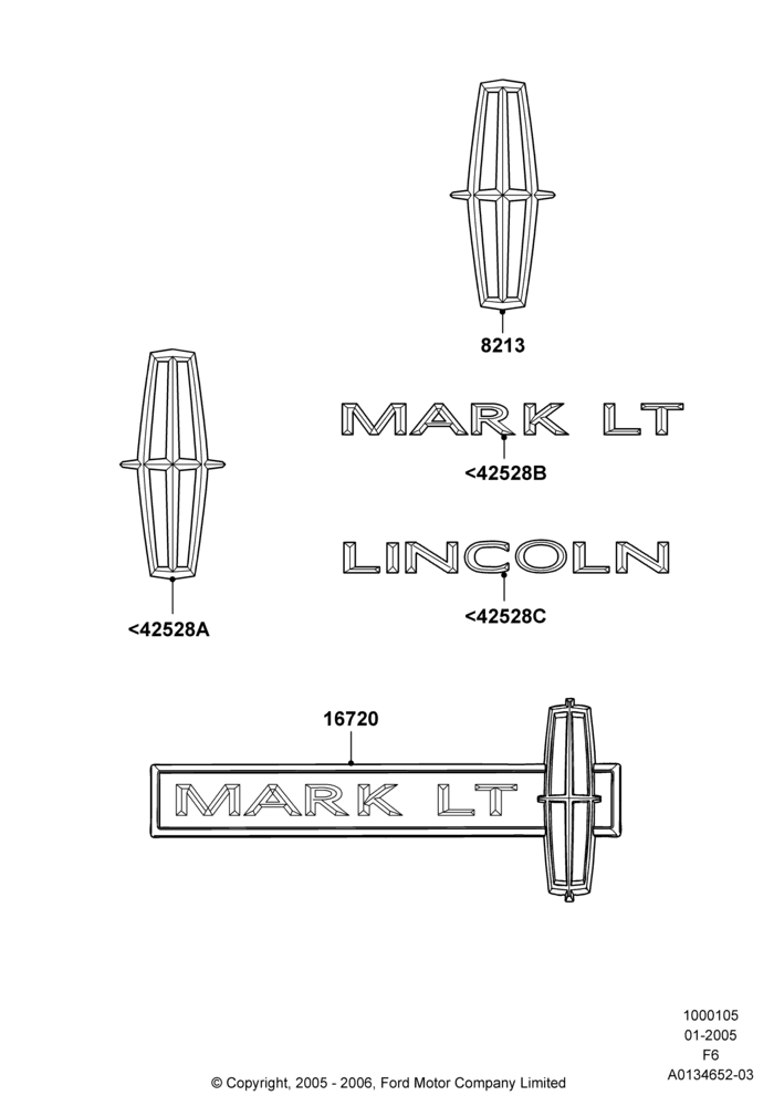 Name Plates, Lincoln Mark LT