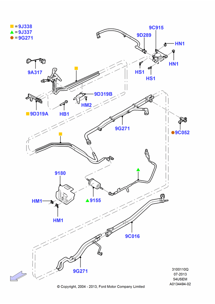10Q - Fuel Lines, 5.4L 3V V8, LHD 4WD (Part Time Drive); 02/AUG/2004-02/AUG/2006
