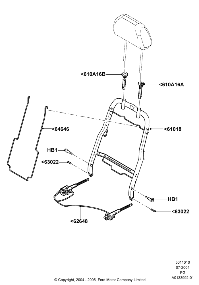 10B - Front Seat Back, Less Fold Flat Front Passenger Seat; 12/JUL/2004-15/JUN/2009