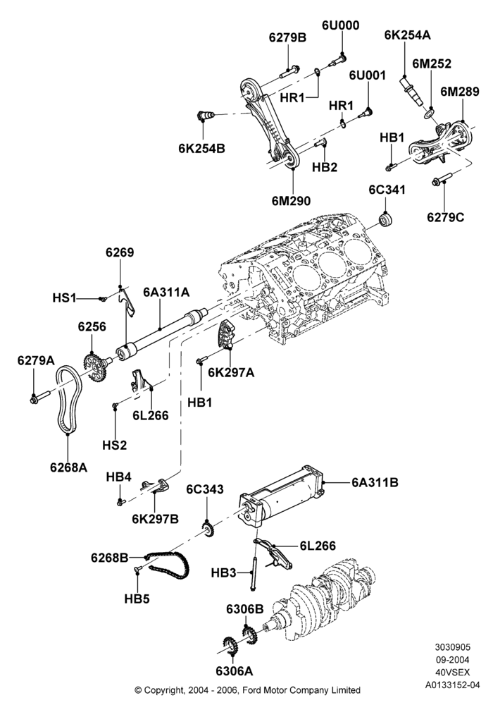 Timing Gear, 4.0L V6 12V SOHC EFI, Manual Transmission