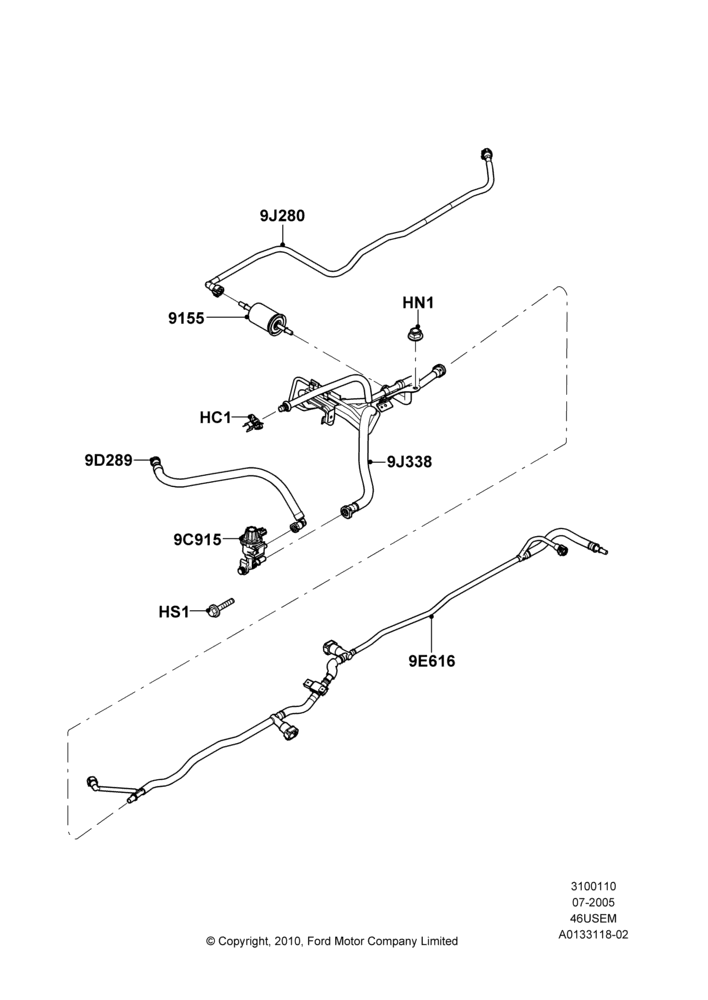 10A - Fuel Lines, 4.6L 3V V8; 19/JUL/2005-16/DEC/2010