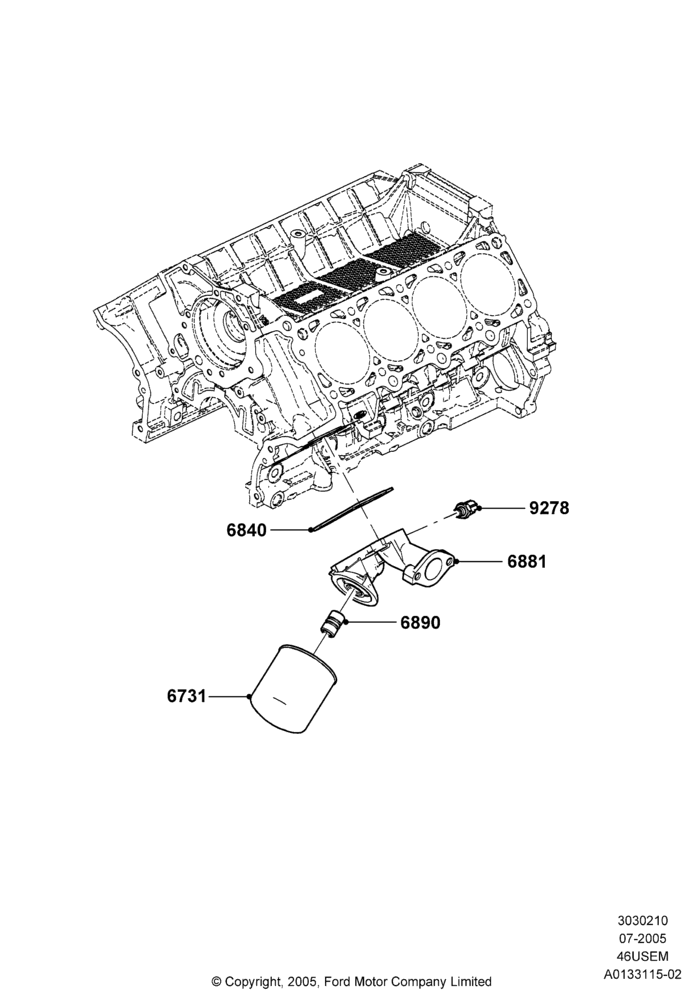 10A - Oil Cooler and Filter, 4.6L 3V V8; 19/JUL/2005-16/DEC/2010