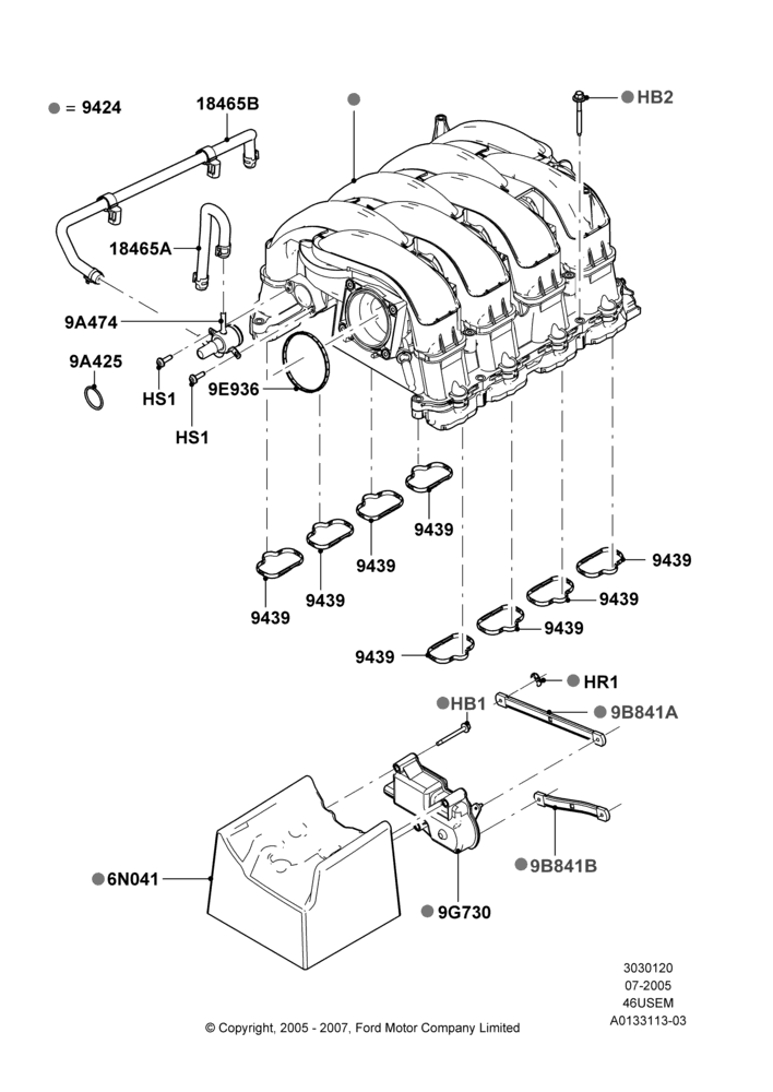20A - Intake Manifold, 4.6L 3V V8; 19/JUL/2005-01/JUN/2008