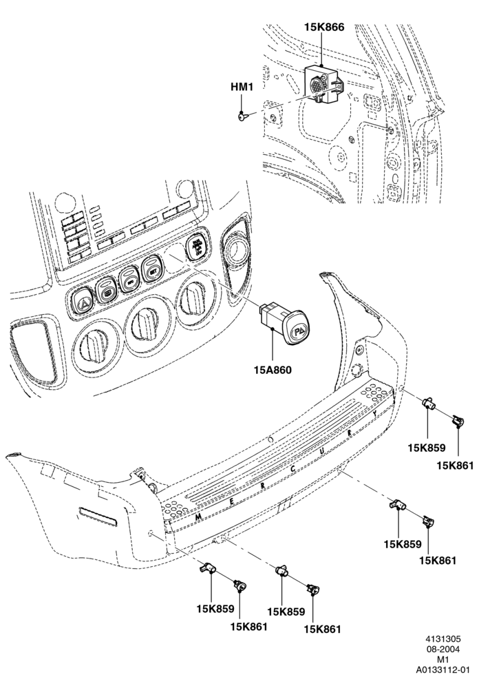05B - Parking Distance Control, Lincoln/Mercury Series, With Reverse Proximity Sensor; 16/AUG/2004-01/MAY/2006