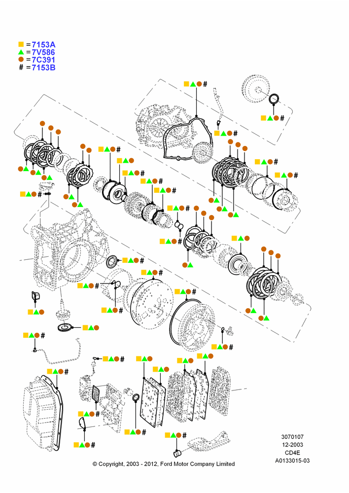 07B - Automatic Transmission Gasket Kits, 3.0 V6 24V DOHC EFI Modular, 4 Speed CD4E Automatic, 2.3L Duratec-HE (145PS) - MI4; 22/DEC/2003-01/MAY/2006
