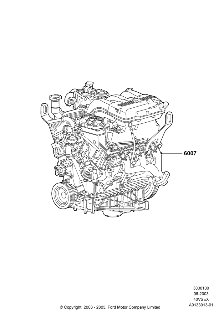 00D - Engine Assy Fully Dressed, 4.0L V6 12V SOHC EFI; 04/AUG/2003-16/DEC/2011