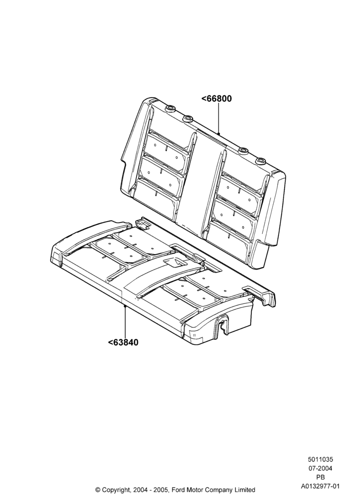 35D - Rear Seat Pads/Valances & Heating, With 3rd Row Bench Seat; 12/JUL/2004-04/JUN/2007