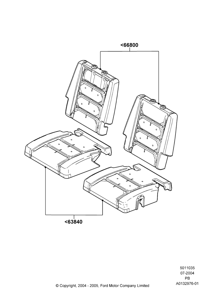 35C - Rear Seat Pads/Valances & Heating, With Third Row Split Bench Seat; 12/JUL/2004-04/JUN/2007
