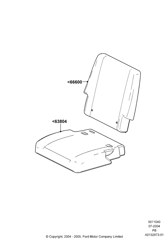 40C - Rear Seat Covers, With Third Row Split Bench Seat; 12/JUL/2004-04/JUN/2007