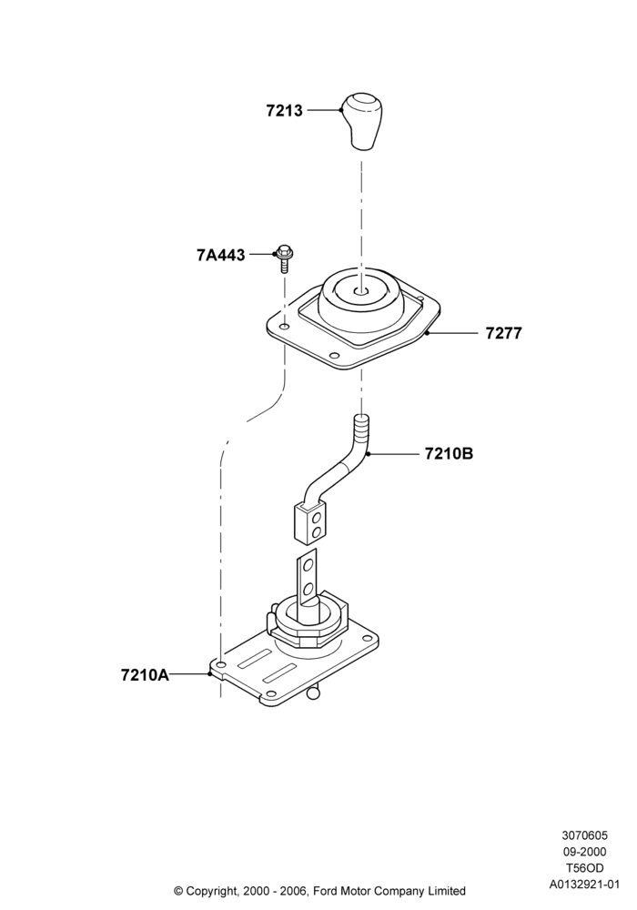 05A - Gear Change Lever - Manual Trans, 6 Speed Tremec ASM T56; 06/MAY/2002-12/MAY/2004