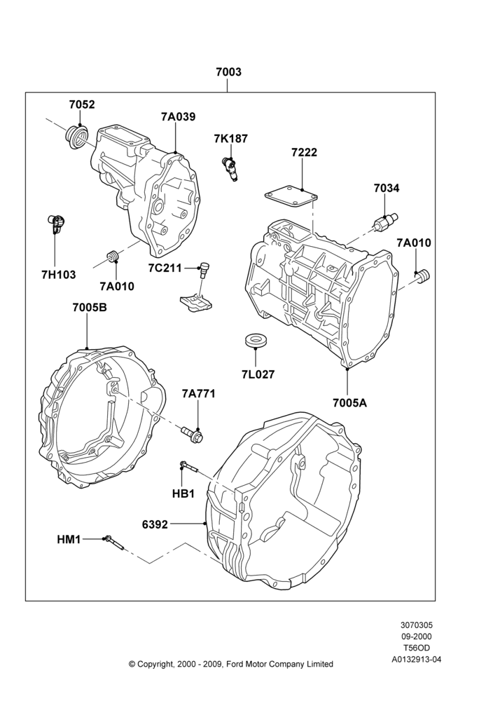 05A - Manual Transmission and Case, 6 Speed Tremec ASM T56; 06/MAY/2002-12/MAY/2004