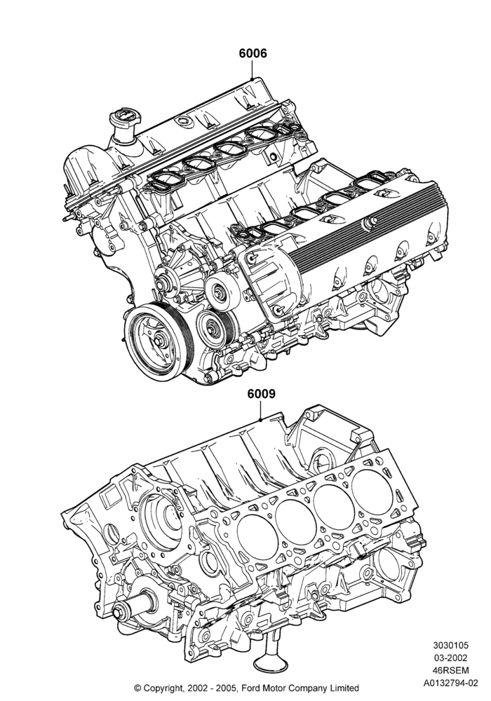 05C - Service Engine and Short Block, Romeo 4.6 SOHC EFI, Windsor 4.6 SOHC EFI; 02/JUN/2003-18/AUG/2008