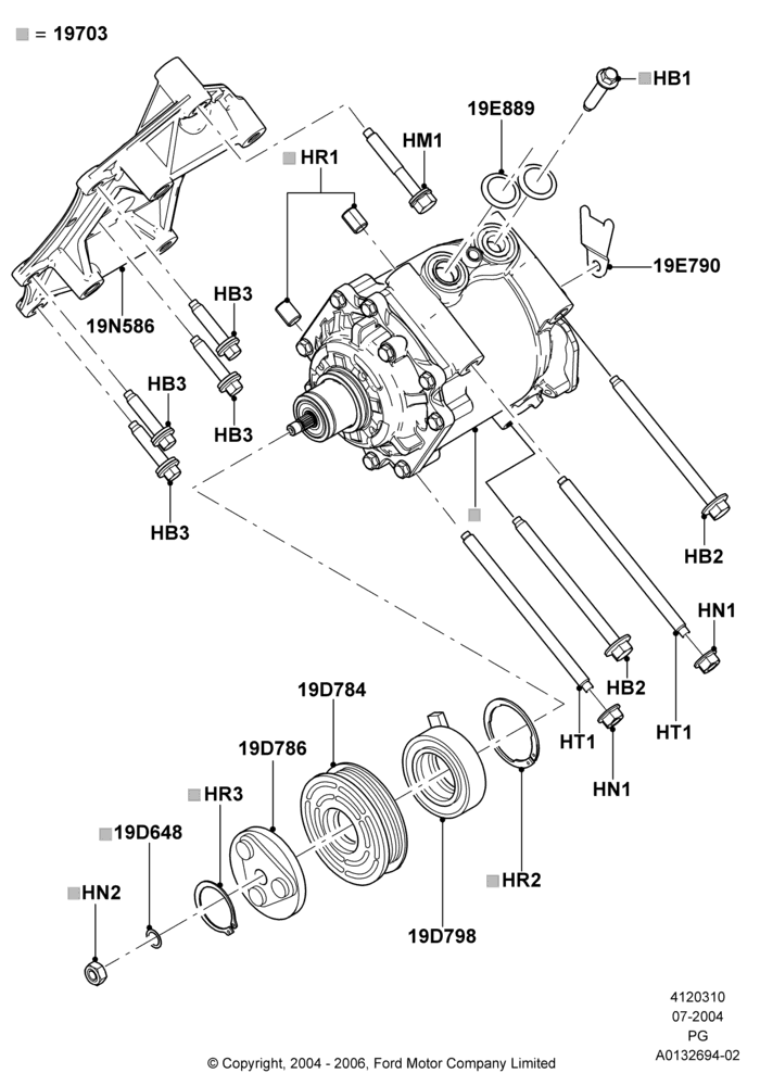 10B - Air Conditioning Condensr/Compressr, Compressor Assy; 12/JUL/2004-30/APR/2007