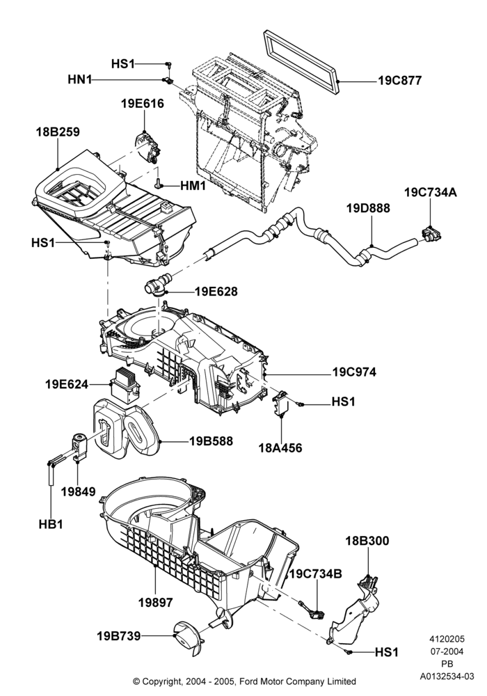 05B - Heater/Air Cond.External Components, Electronic Dual Zone ATC A/C; 12/JUL/2004-04/JUN/2007