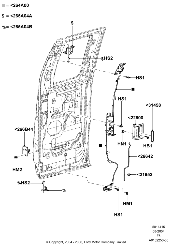 Rear Door Lock Controls, Super Cab