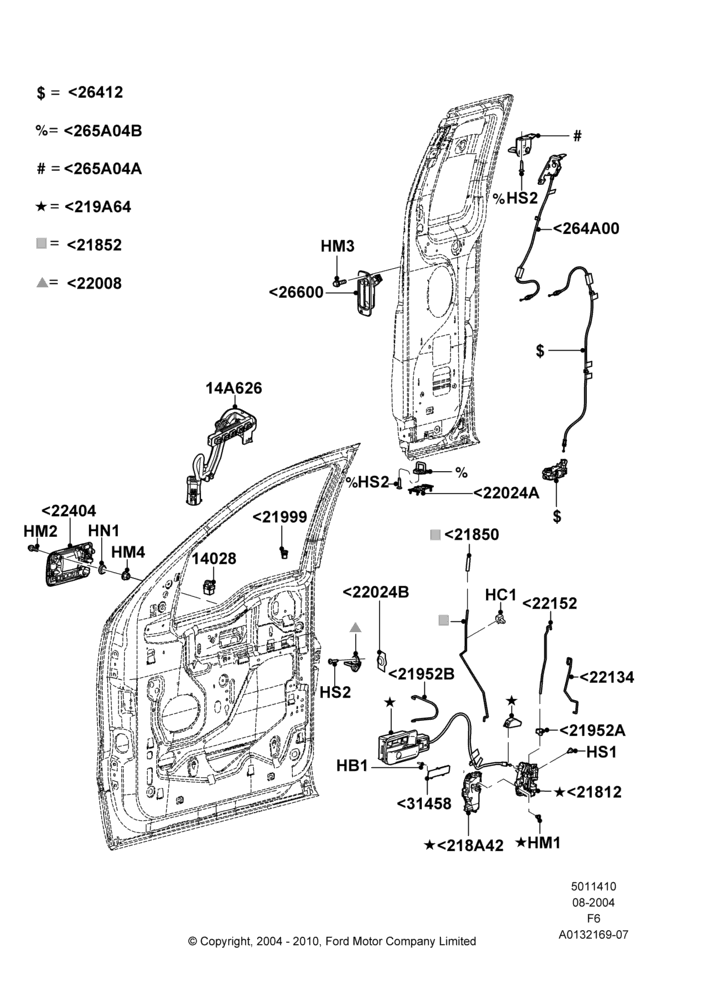 Front Door Lock Controls, Regular Cab