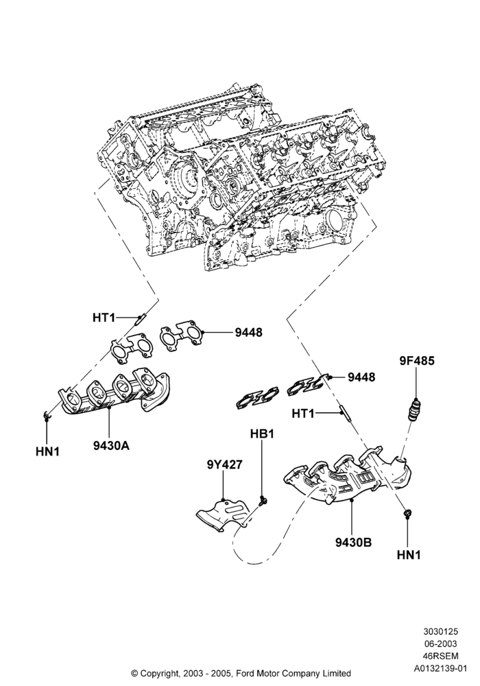 Exhaust Manifold, Windsor 4.6 SOHC EFI