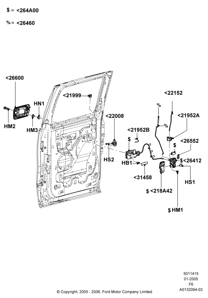 Rear Door Lock Controls, Crew Cab, Lincoln Mark LT