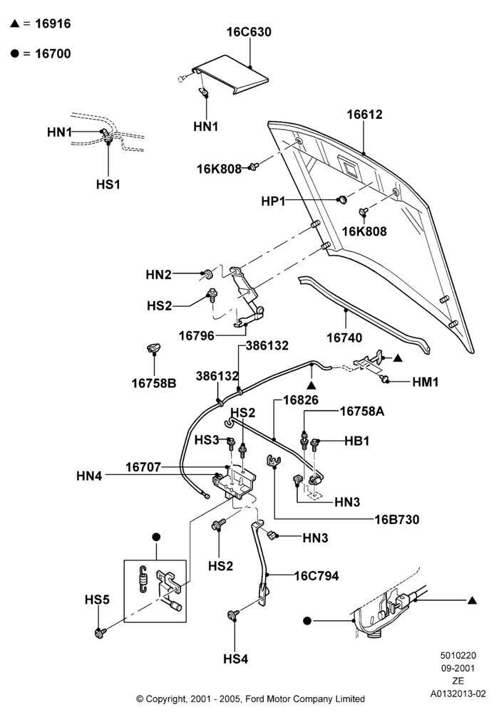 20G - Hood and Related Parts, GT; 05/SEP/2001-05/AUG/2002