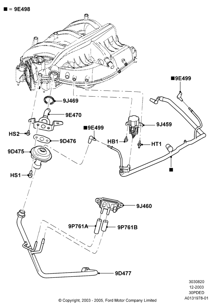 Exhaust Gas Recirculation, (+) North American Markets, 3.0 V6 24V DOHC EFI Modular