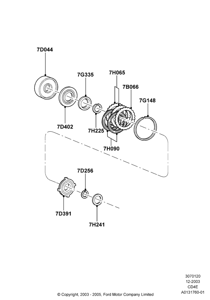 20B - Reverse Clutch and Components, 3.0 V6 24V DOHC EFI Modular, 4 Speed CD4E Automatic, 2.3L Duratec-HE (145PS) - MI4; 22/DEC/2003-01/MAY/2006
