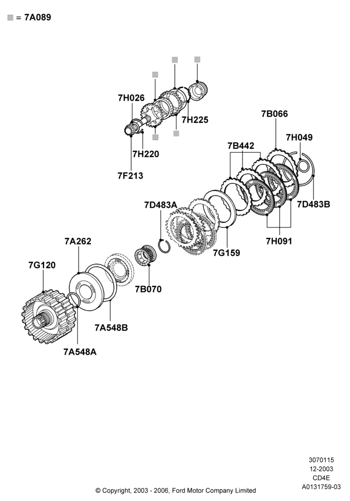 15B - Forward Clutch and Components, 3.0 V6 24V DOHC EFI Modular, 4 Speed CD4E Automatic, 2.3L Duratec-HE (145PS) - MI4; 22/DEC/2003-01/MAY/2006