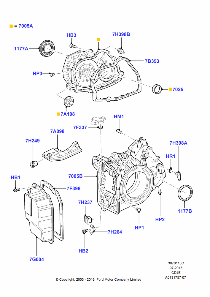 10C - Transmission External Components, 3.0 V6 24V DOHC EFI Modular, 4 Speed CD4E Automatic, 2.3L Duratec-HE (145PS) - MI4, LHD 4WD (FTD); 22/DEC/2003-01/MAY/2006