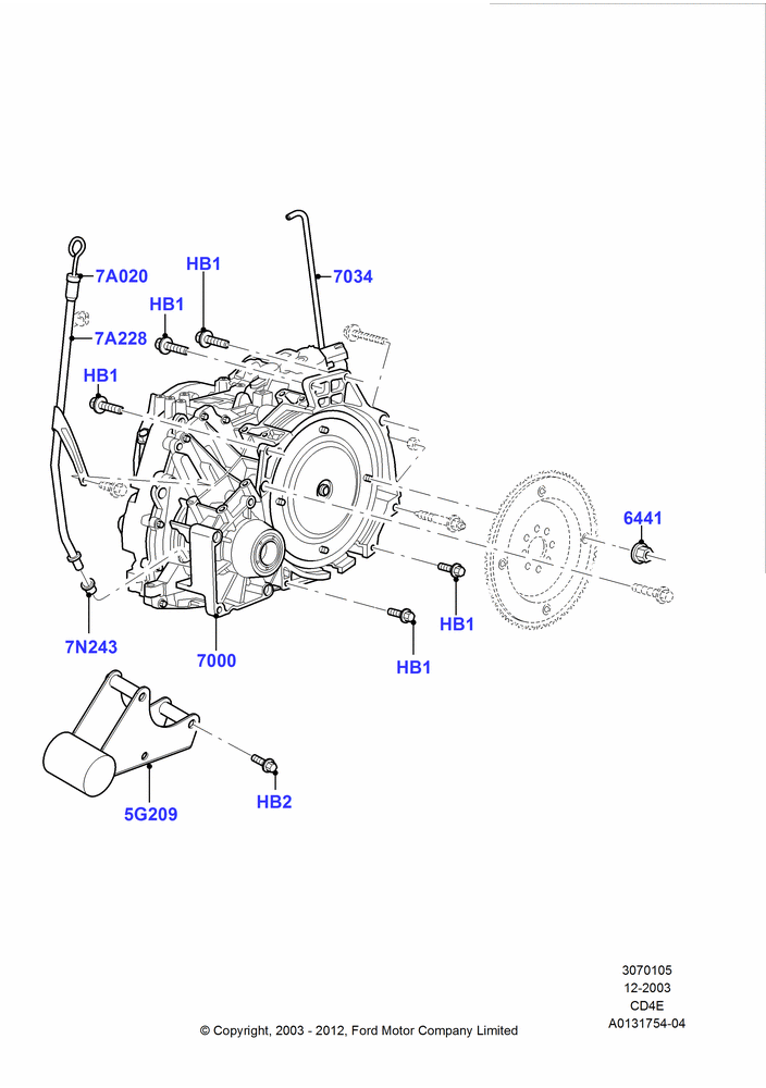 05D - Auto Trans Assy & Speedometer Drive, 4 Speed CD4E Automatic, 2.3L Duratec-HE (145PS) - MI4; 22/DEC/2003-01/MAY/2006