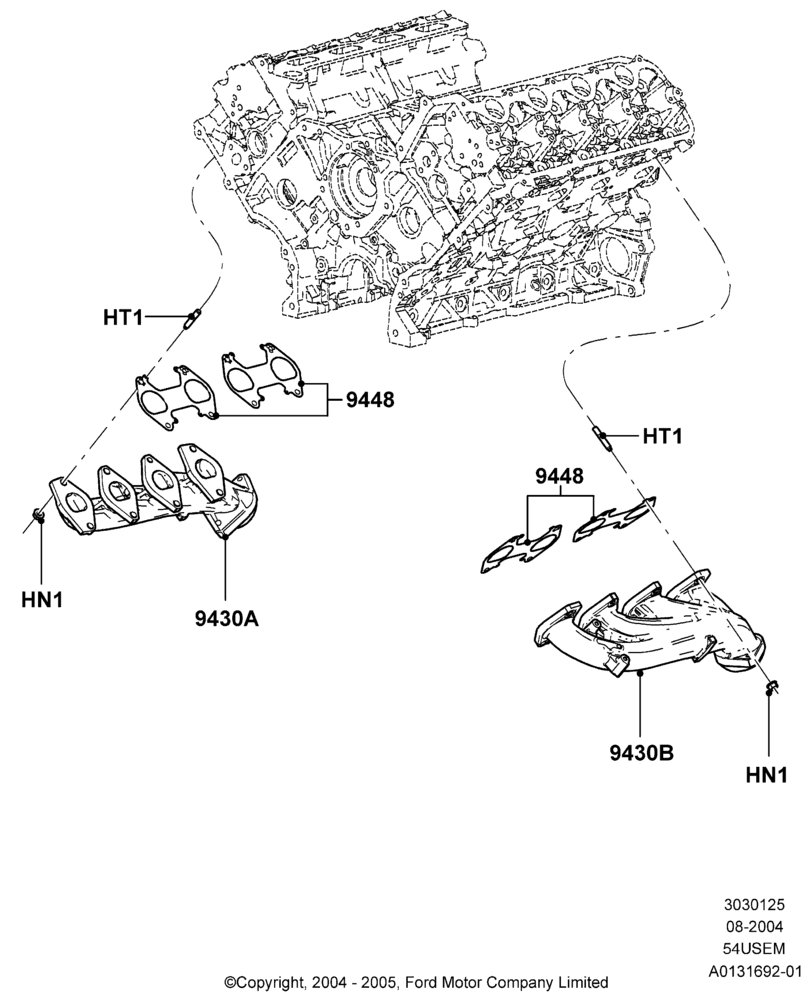 Exhaust Manifold, 5.4L 3V V8, LHD RWD