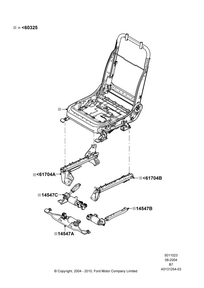 23B - Front Seat Frame, With Low Back Front Seats; 02/AUG/2004-02/AUG/2006