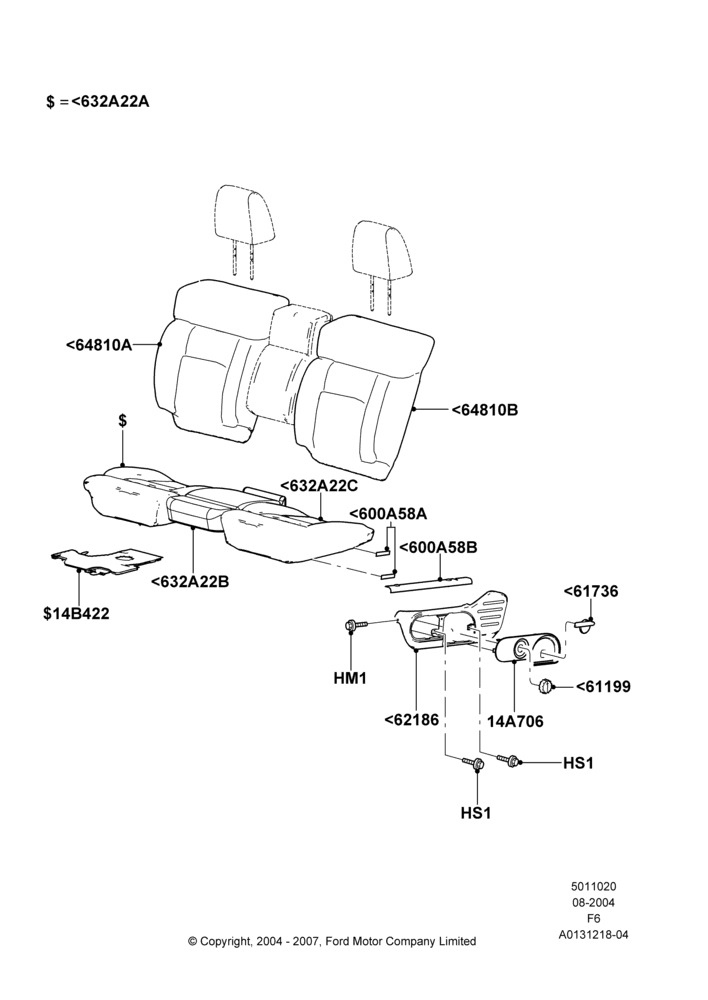 20G - Front Seat Pads/Valances & Heating, Regular Cab, With 40/20/40 Split Bench Frnt Seat, With Sport 40/20/40 Front Seat; 23/AUG/2004-18/AUG/2008