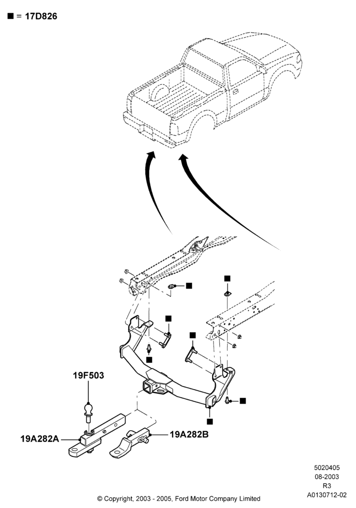 05XA - Tow Bar, Accessory; 04/AUG/2003-16/DEC/2011