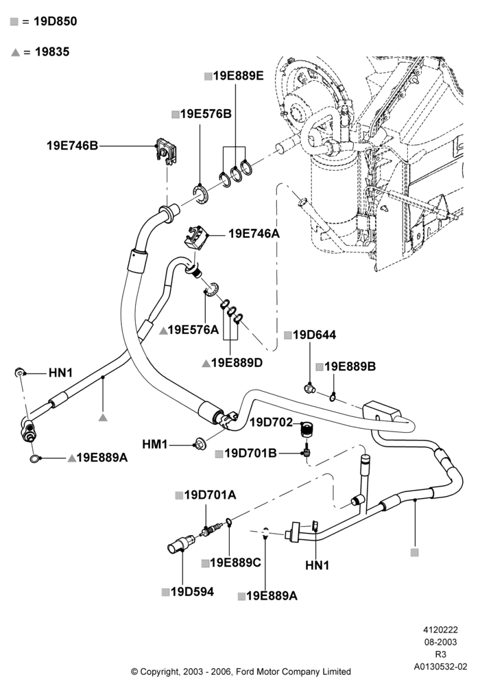 22B - Air Conditioning System, 3.0 V6 12V OHV EFI, With Air Conditioning; 04/AUG/2003-18/AUG/2008
