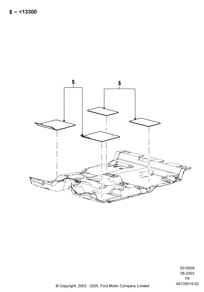 05XB - Floor Trim, Super Cab, Accessory Fit; 02/JUN/2003-17/JUL/2006