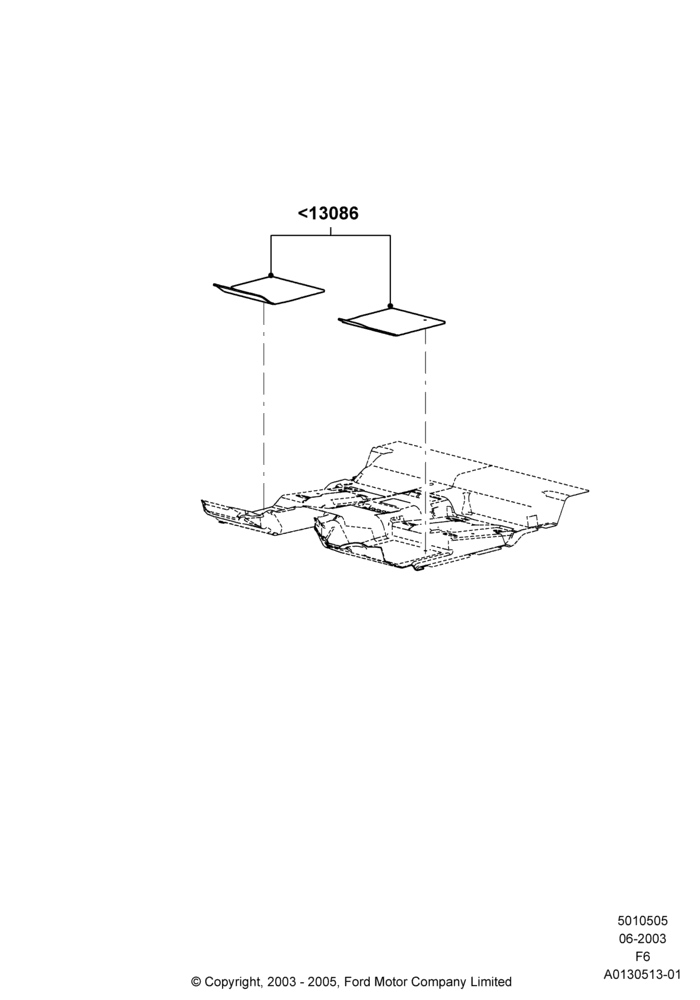 05XA - Floor Trim, Regular Cab, Accessory Fit; 02/JUN/2003-18/AUG/2008